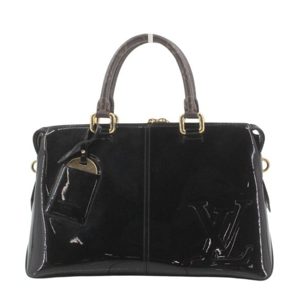 LOUIS VUITTON Louis Vuitton Handbag Tote Miroir M54626 Black Monogram Vernis ...